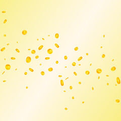 European Union Euro coins falling. Dramatic scattered EUR coins. Europe money. Tempting jackpot, wealth or success concept. Vector illustration.