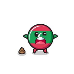 maldives flag earth surprised to meet poop