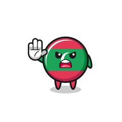 maldives flag character doing stop gesture