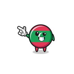 maldives flag mascot pointing top left