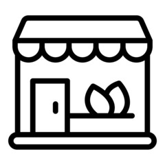 Vegan street shop icon outline vector. Food diet
