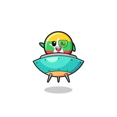 myanmar flag cartoon riding a future spaceship