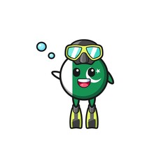 the pakistan flag diver cartoon character