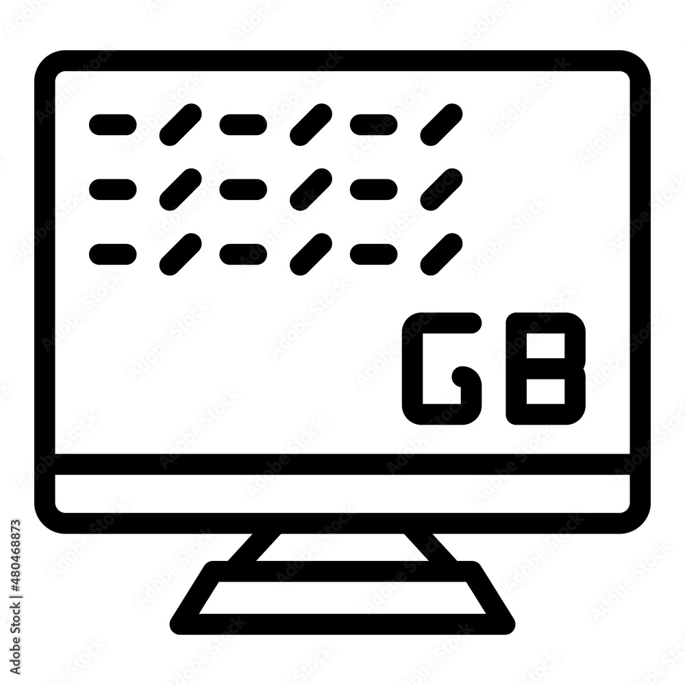 Poster gigabyte data icon outline vector. mobile memory
