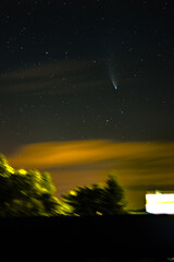 night sky with comet neowise