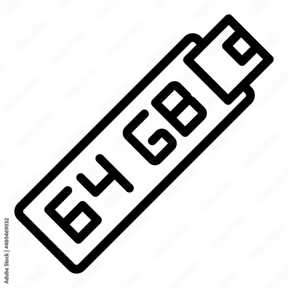 Poster usb flash icon outline vector. data memory
