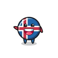 happy iceland flag cute mascot character