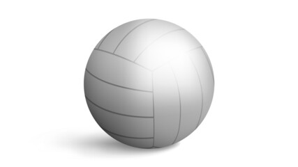 Realistic white volleyball ball isolated on white background. Sports equipment for team game vector illustration. EPS 10