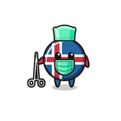 surgeon iceland flag mascot character