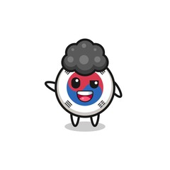 south korea flag character as the afro boy
