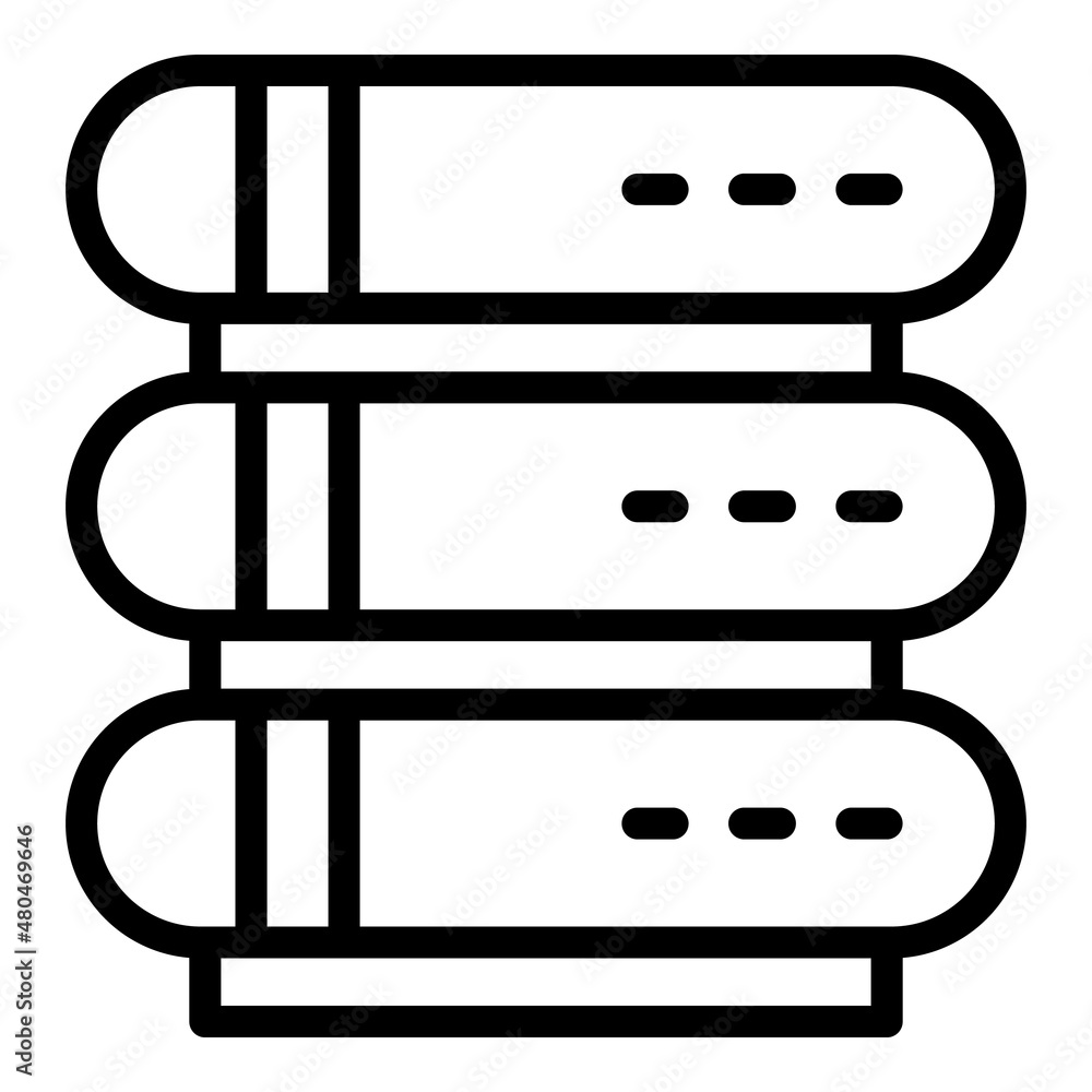Poster server memory icon outline vector. dual storage