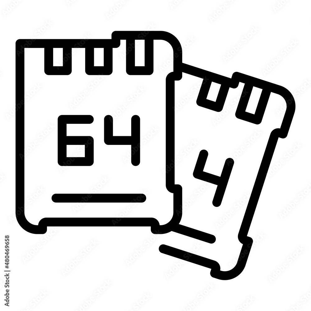 Poster camera sd card icon outline vector. data memory