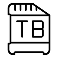 Tb sd card icon outline vector. Data memory