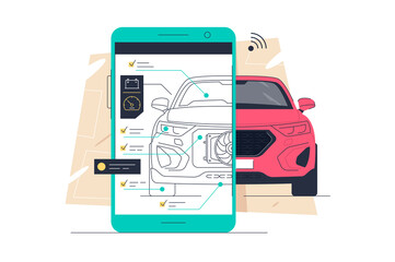 Remote diagnostics of vehicles, car service