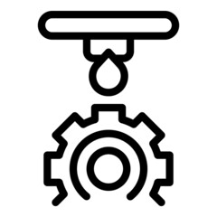 Gear printer icon outline vector. Toner ink