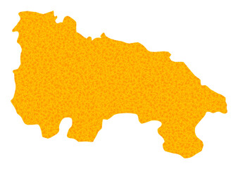 Vector Golden map of La Rioja Spanish Province. Map of La Rioja Spanish Province is isolated on a white background. Golden items pattern based on solid yellow map of La Rioja Spanish Province.