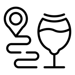 Drink wine route icon outline vector. Vine barrel