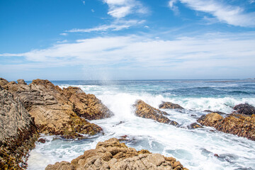 Waves Crashing on the California Coast at Pebble Beach