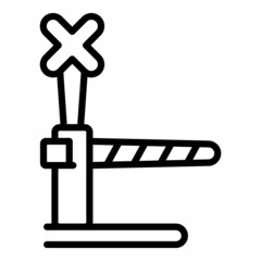 Rail cross icon outline vector. Traffic track