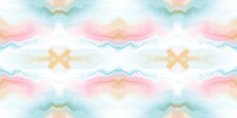 Geometric pastel summer tie dye batik stripe border pattern. Seamless shibori space dyed striped effect pretty trim edging. Washed out boho beach wear ribbon endless tape.