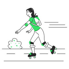 woman skates on roller skates