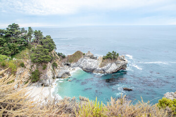 Tidal Falls at Big Sur Along the California Pacific Coast Highway