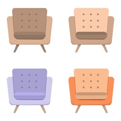 Vector illustration set of comfortable chairs for living room, for home furnishings advertising