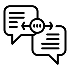 Chat call icon outline vector. Support service