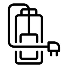 Plug energy battery icon outline vector. Mobile power