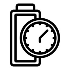 Time of charging icon outline vector. Phone power