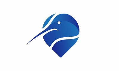 blue bird pin logo icon 