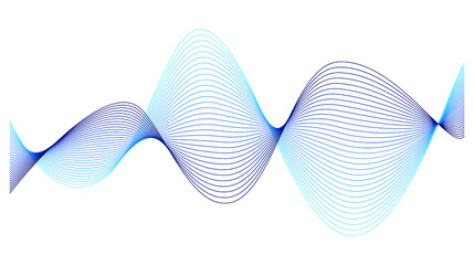 Blue lines abstract futuristic technology background. Abstract blue wave lines pattern on white background. Abstract wave element for design