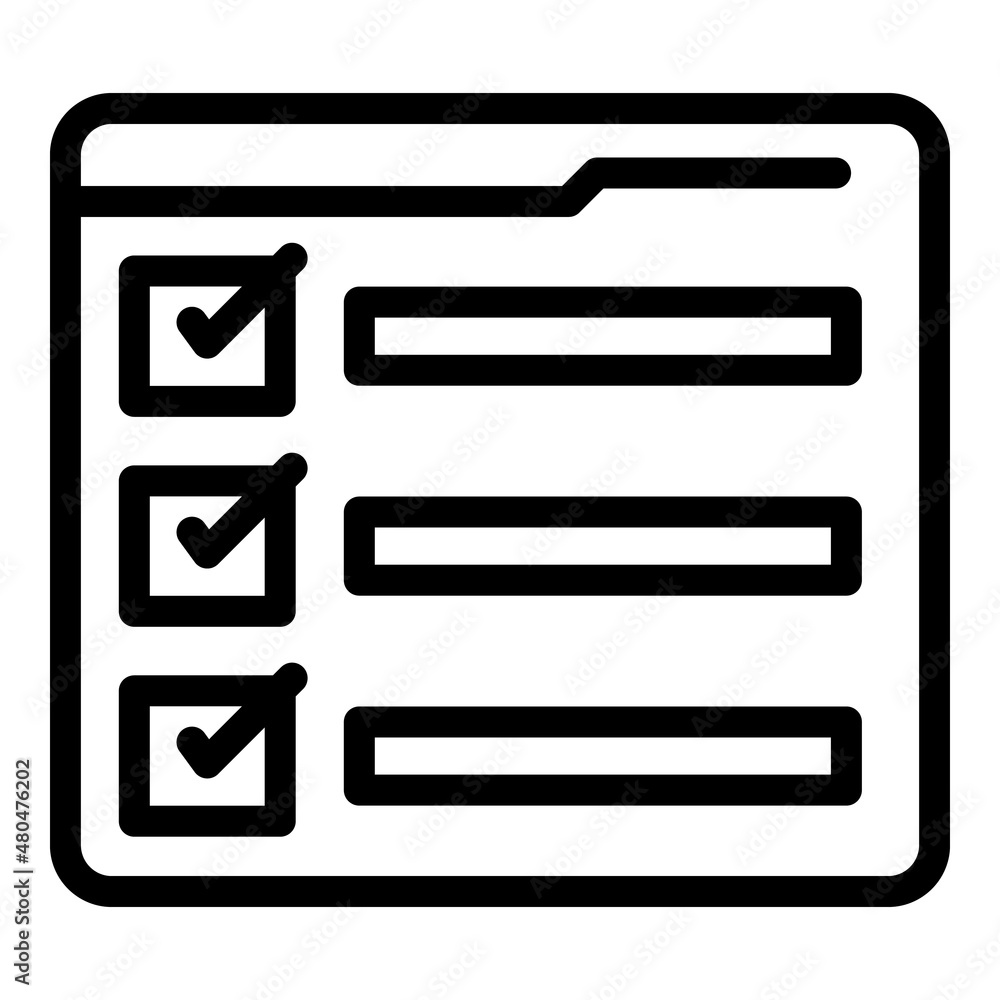 Poster benchmark to do list icon outline vector. compare business
