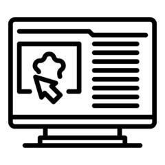 Monitor benchmark icon outline vector. Time unit