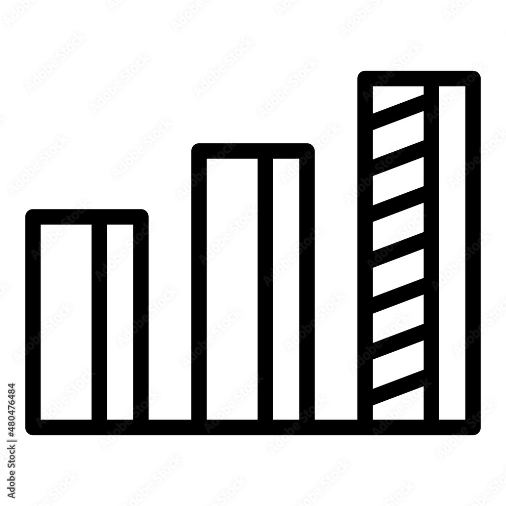 Poster graph chart benchmark icon outline vector. compare business