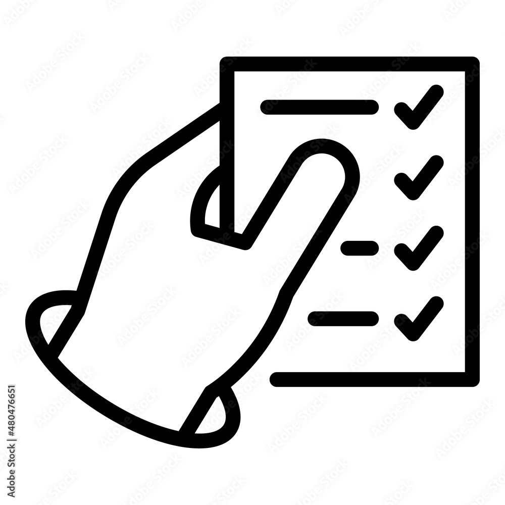 Poster benchmark list icon outline vector. quality unit