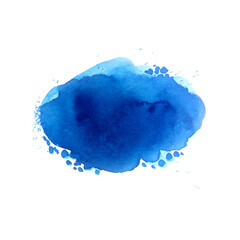 Modern blue watercolor splash brush stroke design