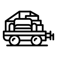 Airport baggage cart icon outline vector. House service