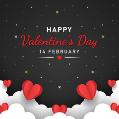 Naklejka premium Happy Valentine's Day greeting card