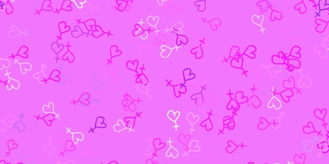 Light Purple, Pink vector template with businesswoman signs.