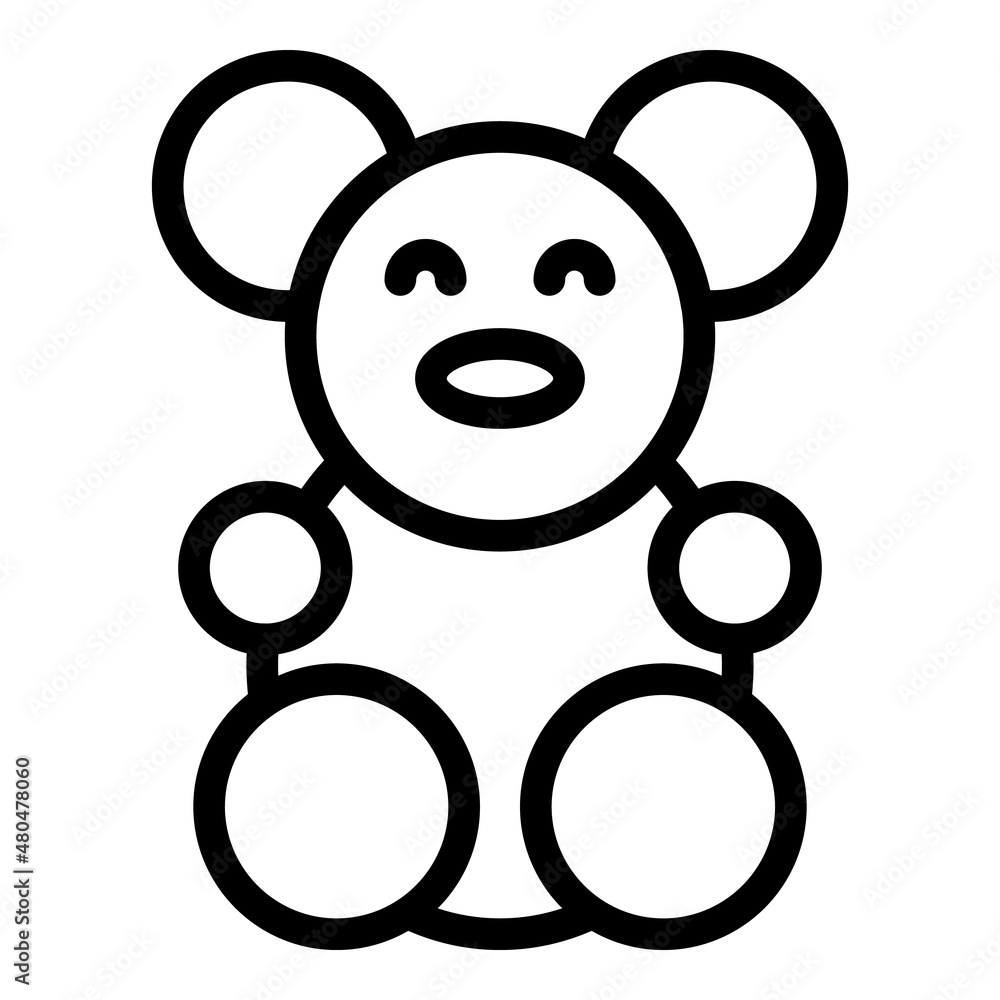 Wall mural Bear toy icon outline vector. Soft teddy - Wall murals