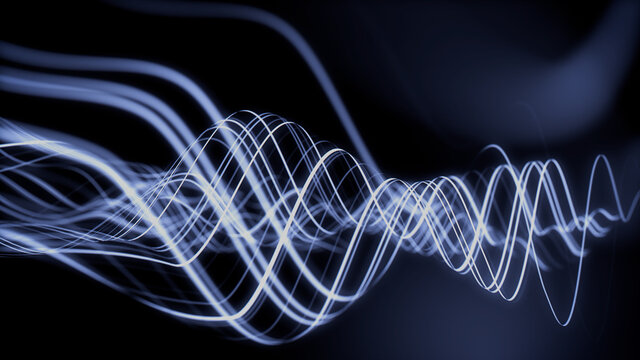 Data Transfer Concept. Blue, Futuristic Digital Style. 3D Render.