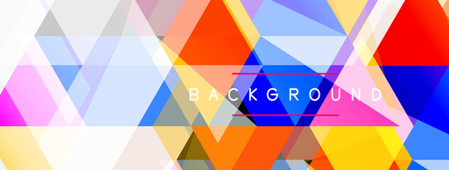 Mosaic triangles geometric background. Techno or business concept, pattern for wallpaper, banner, background, landing page