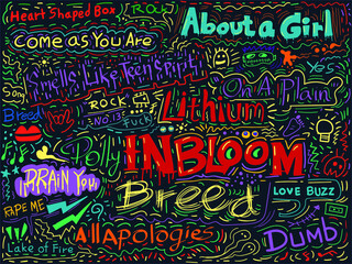 Hand Drawn doodle Vivid colors seamless.pattern for textile,fashion clothes,wrapping paper,backgrounds