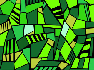 Green tones form graffiti tribal. Fabric patterns and backgrounds