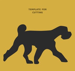 Template for laser cutting, wood carving, paper cut. Terrier Dog silhouettes for cutting. Dog stencil.