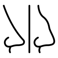 Skin rhinoplasty icon outline vector. Operation body