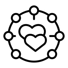 Scheme community icon outline vector. Value service