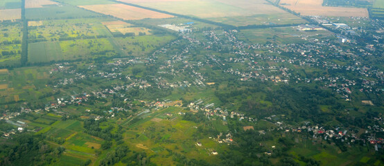 Aerial view.Kiev Region from airliner