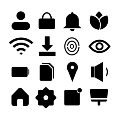 a set of control center simple design symbols on mobile phones